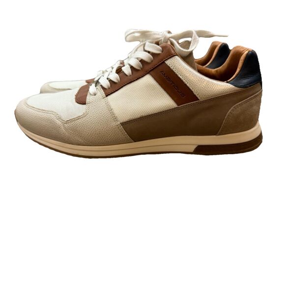 Ambitious Men's Slow Lace-Up Sneaker Leather Neutral EU Size 42 EUC - Picture 1 of 14